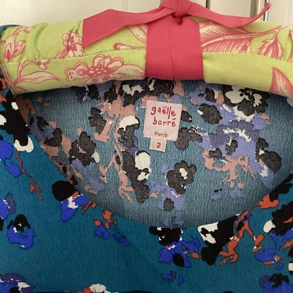 Gaelle Barre Paris Womens Sz 2 (M) Blouse Top Blue French Designer - Picture 2 of 8